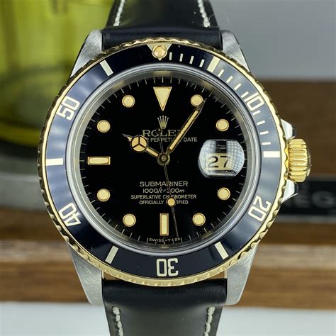 rolex submariner steel gold black dial|rolex submariner two tone gold.